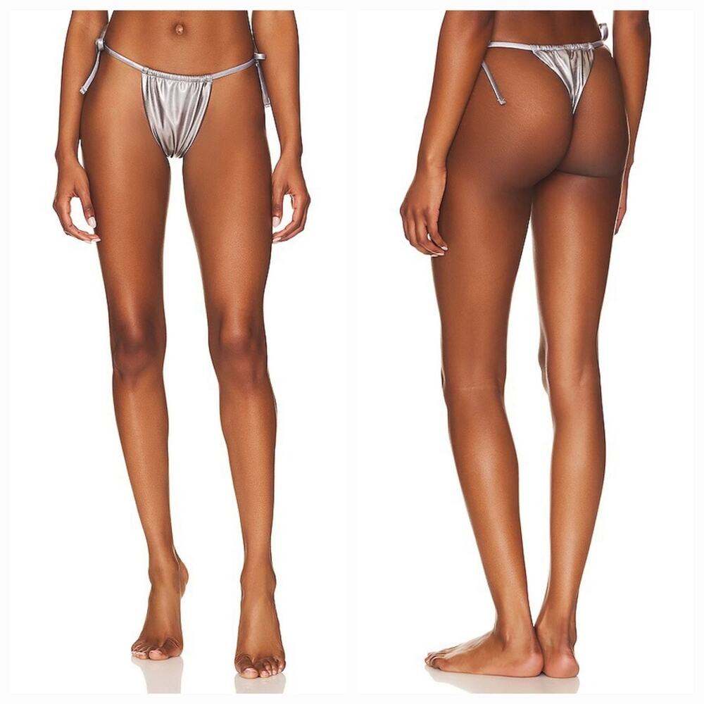 Superdown Danae Bikini Bottom in Silver